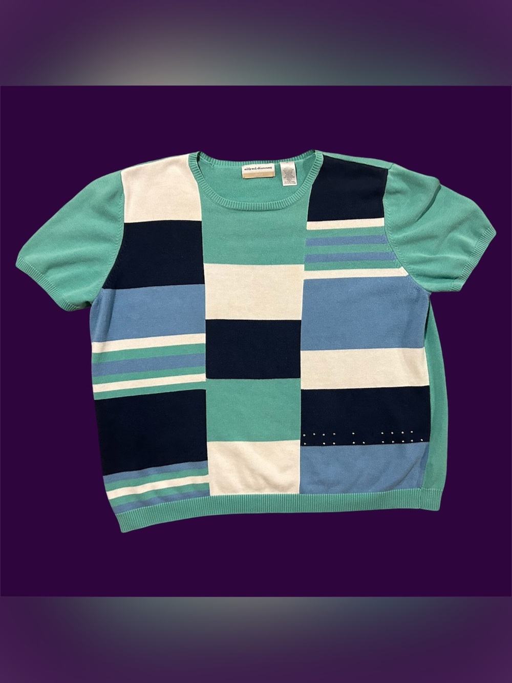 Vintage Alfred Dunner Colorblock Knit Top Sweater-shirt – Size 1X